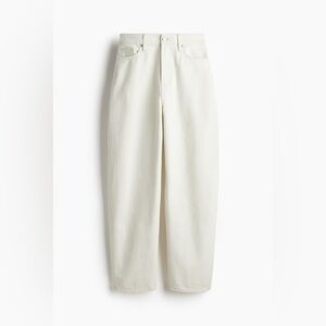 H&M White Barrel Leg Jeans